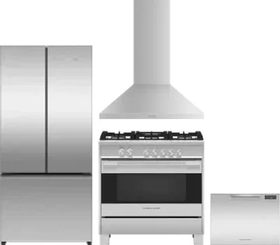 4 Piece Package Includes Refrigerator, Range, Hood And Dishwasher
